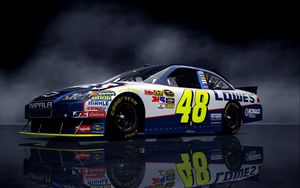 Preview wallpaper chevrolet, car, nascar, lights, background