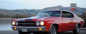 Preview wallpaper chevrolet, chevelle, ss, red, 454, 1970