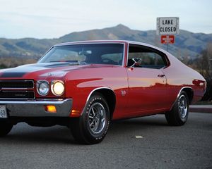 Preview wallpaper chevrolet, chevelle, ss, red, 454, 1970