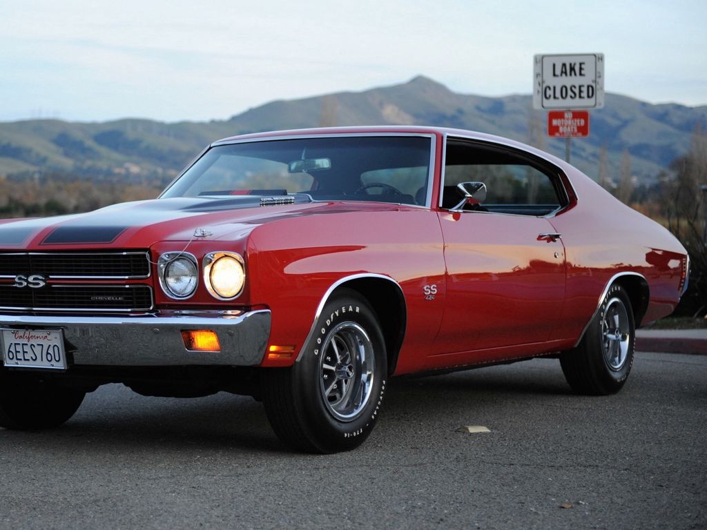 Download wallpaper 1024x768 chevrolet, chevelle, ss, red, 454, 1970  standard 4:3 hd background