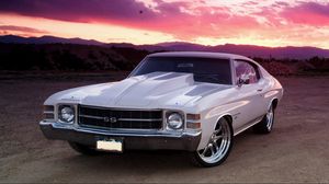 Preview wallpaper chevrolet, chevelle, white, front view, ss, 1972
