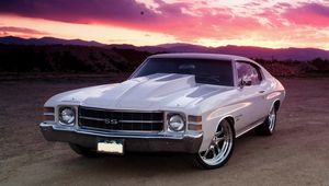 Preview wallpaper chevrolet, chevelle, white, front view, ss, 1972