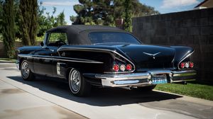 Preview wallpaper chevrolet, chevy, 1958, impala, black, rear view