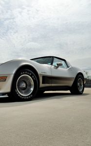 Preview wallpaper chevrolet, corvette, 1982, silver, side view