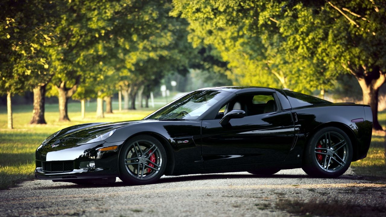 Wallpaper chevrolet corvette, black, nature, cars