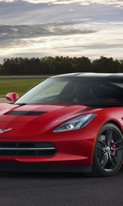 Preview wallpaper chevrolet corvette c7, red, sports