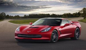 Preview wallpaper chevrolet corvette c7, red, sports