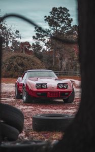 Preview wallpaper chevrolet corvette, car, front view, classic