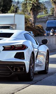 Preview wallpaper chevrolet corvette, chevrolet, car, white, parking