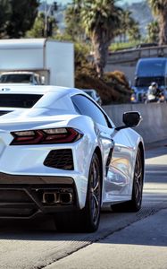 Preview wallpaper chevrolet corvette, chevrolet, car, white, parking