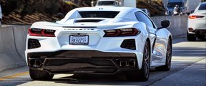 Preview wallpaper chevrolet corvette, chevrolet, car, white, parking