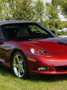 Preview wallpaper chevrolet corvette, chevrolet, car, red