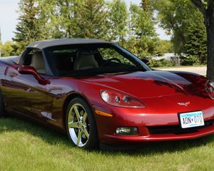 Preview wallpaper chevrolet corvette, chevrolet, car, red