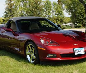 Preview wallpaper chevrolet corvette, chevrolet, car, red