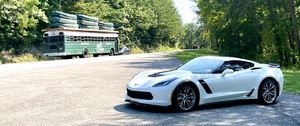 Preview wallpaper chevrolet corvette, chevrolet, car, white