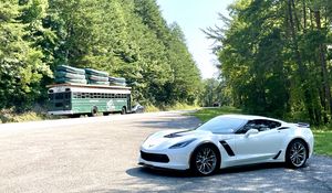 Preview wallpaper chevrolet corvette, chevrolet, car, white