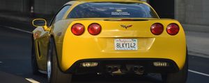 Preview wallpaper chevrolet corvette, chevrolet, car, yellow, road