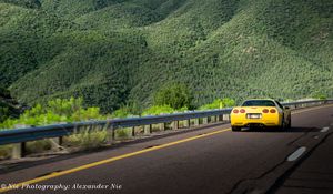 Preview wallpaper chevrolet corvette, chevrolet, car, yellow, back view