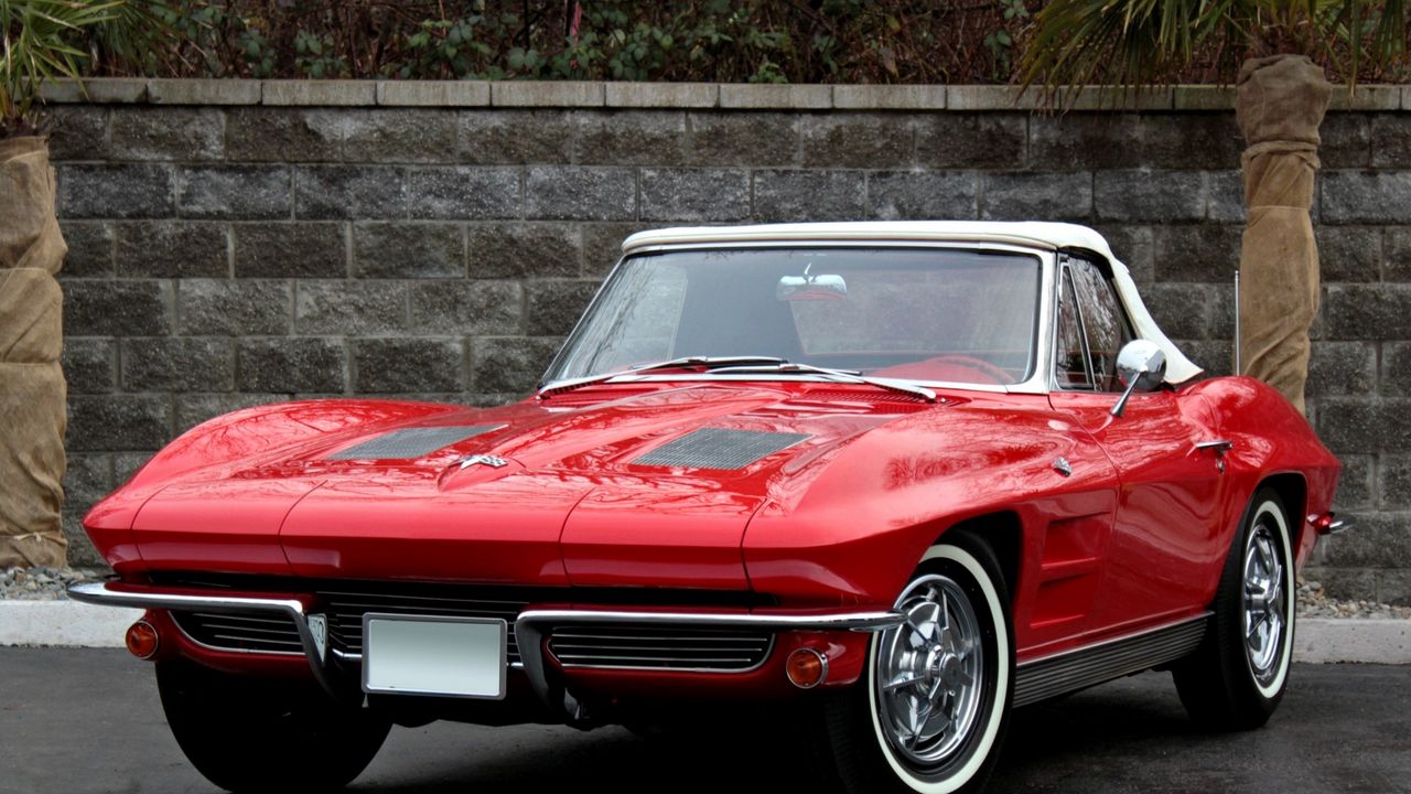 Wallpaper chevrolet, corvette, sting ray, 1963, red