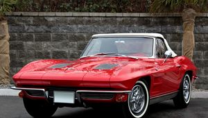 Preview wallpaper chevrolet, corvette, sting ray, 1963, red