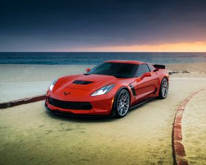 Preview wallpaper chevrolet, corvette, z06, red