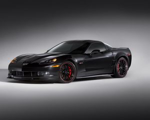 Preview wallpaper chevrolet, corvette, z06, side view, black