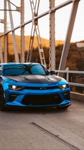 Preview wallpaper chevrolet, front view, blue, lights, tuning