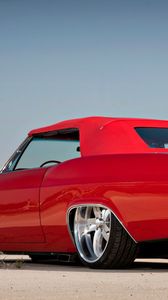 Preview wallpaper chevrolet, impala, 1965, red, side view