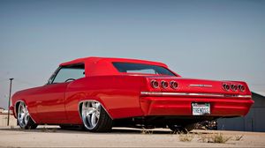Preview wallpaper chevrolet, impala, 1965, red, side view