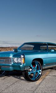 Preview wallpaper chevrolet, impala, 1971, blue, side view