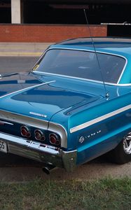 Preview wallpaper chevrolet impala, chevrolet, car, blue, retro