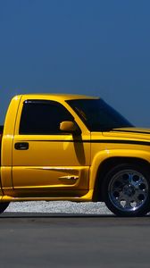 Preview wallpaper chevrolet silverado, chevrolet, car, yellow, pickup