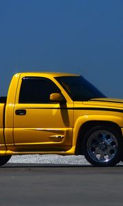 Preview wallpaper chevrolet silverado, chevrolet, car, yellow, pickup