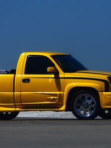 Preview wallpaper chevrolet silverado, chevrolet, car, yellow, pickup