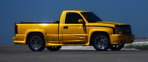 Preview wallpaper chevrolet silverado, chevrolet, car, yellow, pickup