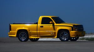 Preview wallpaper chevrolet silverado, chevrolet, car, yellow, pickup