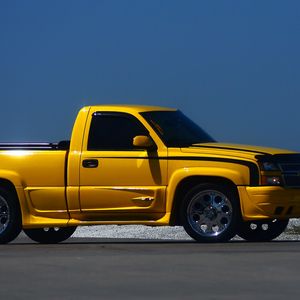 Preview wallpaper chevrolet silverado, chevrolet, car, yellow, pickup