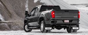 Preview wallpaper chevrolet silverado, chevrolet, car, black, suv, back view