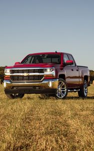 Preview wallpaper chevrolet, silverado, double cab, front view