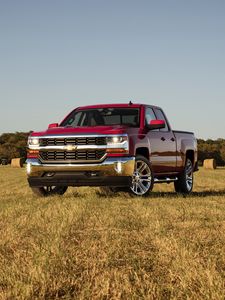 Preview wallpaper chevrolet, silverado, double cab, front view