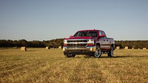 Preview wallpaper chevrolet, silverado, double cab, front view