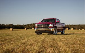 Preview wallpaper chevrolet, silverado, double cab, front view