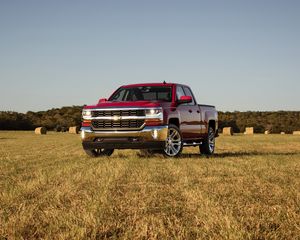 Preview wallpaper chevrolet, silverado, double cab, front view