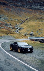 Preview wallpaper chevrolet, sports car, car, side view, road