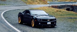 Preview wallpaper chevrolet, sports car, car, side view, road