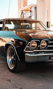 Preview wallpaper chevrolet ss 396, chevrolet, car, retro, black