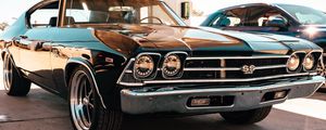 Preview wallpaper chevrolet ss 396, chevrolet, car, retro, black