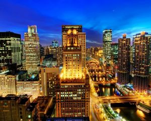 Preview wallpaper chicago, city, night