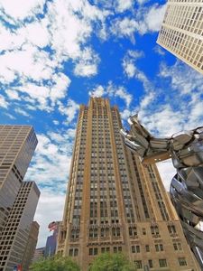 Preview wallpaper chicago, city, skyscrapers, blue, stone