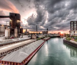 Preview wallpaper chicago, illinois, facility, building, river, hdr